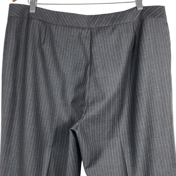 Lafayette 148 Wool High Waist Wide Straight Leg Trousers Size 16 Gray EUC - Picture 8 of 14